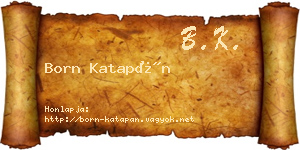 Born Katapán névjegykártya